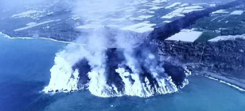 Delta lávico formado por la colada del nuevo volcán de La Palma/TA.